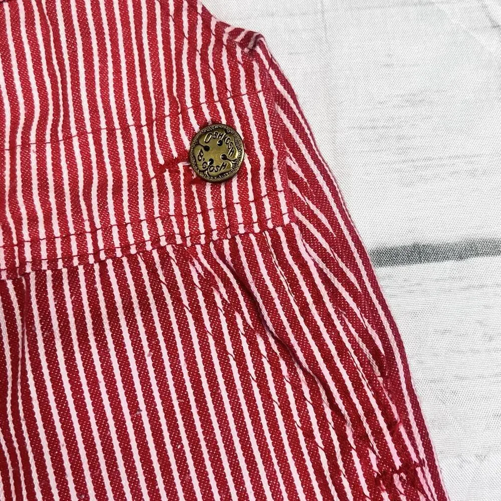 Vintage OshKosh B’gosh Vestbak Shortalls size 2T Made In USA Red Stripes 90's